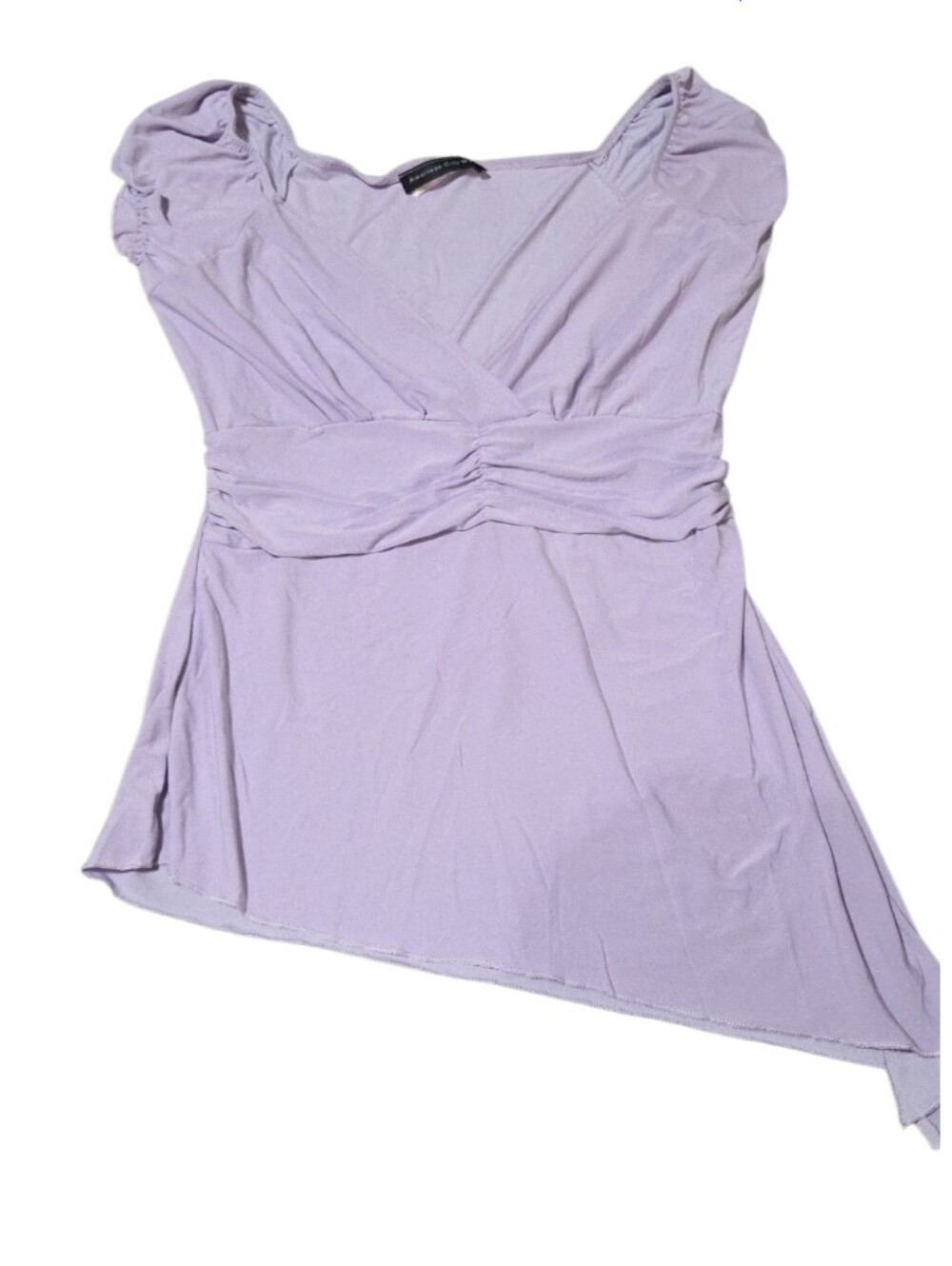 Made In U.S.A Vtg Jrs Lg Lavender Wrap-Style Women's Dress